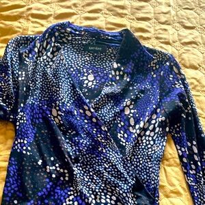 Karen Kane Mesh Faux Wrap Sheer top